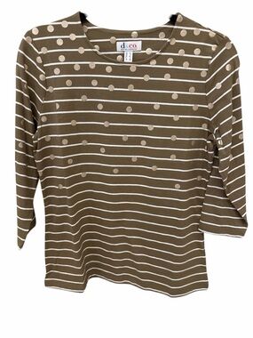 DENIM & Co Top Shirt Gold Accents 17” PTP Cotton Spandex XS